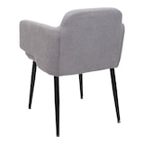 thumbnail of Sedia da pranzo HWC-L13, sedia imbottita sedia da cucina sedia con braccioli, tessuto/metallo tessile ~ grigio