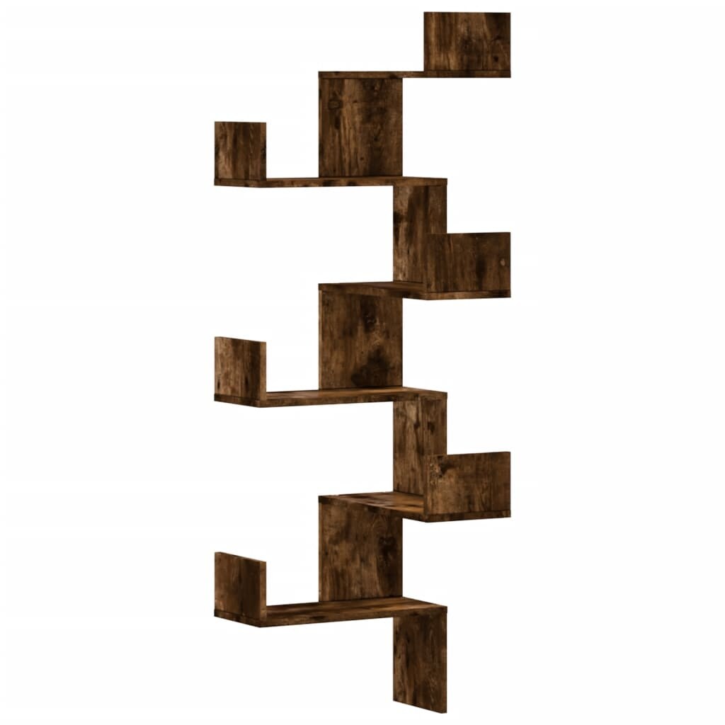 vidaXL Wand-Eckregal Räuchereiche 45x45x147 cm Holzwerkstoff