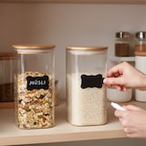 thumbnail of Relaxdays Vorratsgläser mit Bambusdeckel, 3er Set, eckige Vorratsdosen aus Glas, 1500 ml, luftdicht, transparent/natur