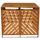 thumbnail of Cubo de basura XL 2 plazas/4 plazas HWC-J44, caja de basura, expandible 121x133x98cm madera certificado MVG ~ marrón