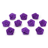 thumbnail of Satinrosen 3cm 10 Stück Stoffblumen zum Basteln Dekorieren Hochzeit Geschenkverpackung Blütendeko Tischdeko Handarbeit Stoffrosen Deko Blumen Lila