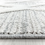 thumbnail of Teppich Esszimmer 3D Boho Modern Waschbar Strapazierfähig Wohnzimmer Pflegeleicht Rund Grau 160x160 cm OEKO-TEX – GENF von Kadima Design