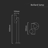 thumbnail of V-TAC VT-1187-W   Buitenpaal Lamp - IP44 - Witte Lamp - 4W - 390 Lumen - 4000K