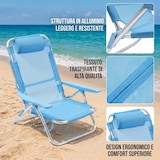 thumbnail of HEMAX, Spiaggina Mare Pieghevole Parigi Alluminio Giardino 53x62x77 cm - blu