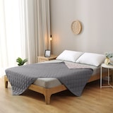 thumbnail of Microfaser Sommer Steppbett 135x200 grau & hellgrau / OEKO-TEX / kochfest 95° / Leichtsteppbett heiße Tage / ohne Bezug verwendbar