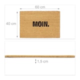 thumbnail of Relaxdays Fußmatte Kokos "Moin.", rutschfeste Schmutzfangmatte, Fußabtreter innen & außen, Kokosmatte 40x60 cm, natur