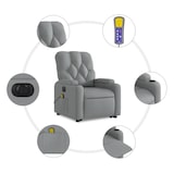 thumbnail of vidaXL Elektrischer Massagesessel mit Aufstehhilfe Hellgrau Stoff