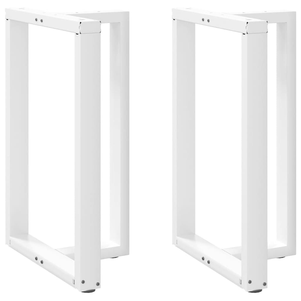 Helloshop26 - Juego de 2 patas ajustables para mesa de bar en forma de T 60 x 35 x 90 cm diseño moderno acero blanco 02_0057346