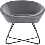 thumbnail of tectake Loungestoel Centera, gestoffeerd, rond - Fluweellook antraciet - 405570