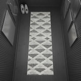 thumbnail of Teppich Esszimmer 3D Geometrisch Modern Waschbar Strapazierfähig Wohnzimmer Pflegeleicht Läufer Grau 80x250 cm – GENF von Kadima Design
