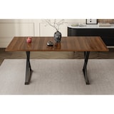 thumbnail of Merax Esstisch 180x90 cm, für 6–8 Personen, rechteckig, moderner Esszimmertisch mit Metallbeinen, Walnussoptik/Schwarz