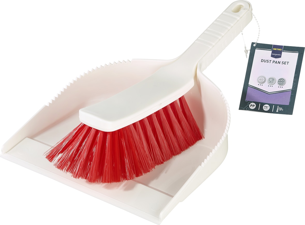 METRO Professional Kehrgarnitur, Polypropylen / PBT, 25 x 31 x 7 cm, weiß / rot