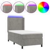 thumbnail of vidaXL Boxspringbett mit Matratze & LED Hellgrau 100x200 cm Samt