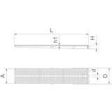 thumbnail of Canal colector en acero inoxidable 1484 mm. Salida horizontal