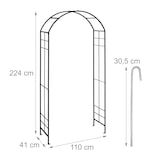thumbnail of Relaxdays Rosenbogen Metall, Torbogen Garten, HxBxT: 224 x 110 x 41 cm, stabiler Rankbogen für Kletterpflanzen, schwarz