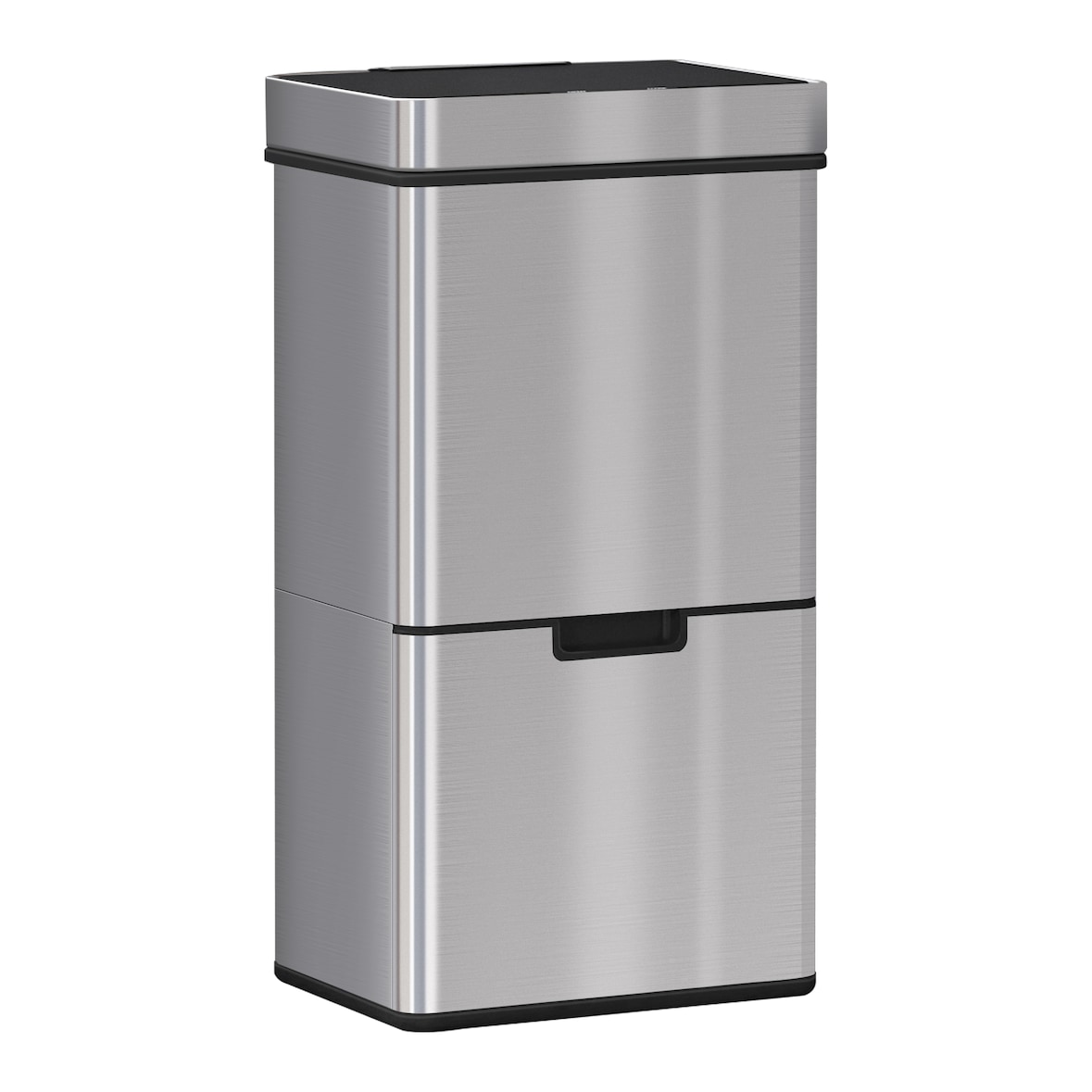 Cubo de basura cocina 72L papelera de cocina de acero inoxidable con sensor detector de movimiento apertura automático y 3 compartimentos 42x30x81 cm