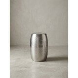 thumbnail of Beistelltisch 30x49,5x30cm Aluminium Silber Dekotisch orientalisch rund, Kleiner Hammerschlag Abstelltisch, Designer Ablagetisch Metall modern,