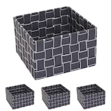 thumbnail of 4er-Set Aufbewahrungskorb HWC-C37, Dekokorb Korb Körbchen Aufbewahrung Regalkorb Deko 12x19x19cm ~ dunkelgrau