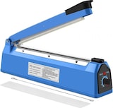 Una selladora térmica azul con accesorios.