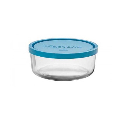 Recipiente de vidro Ø15 cm A6,5 cm com tampa, pacote com 12 unidades