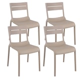 thumbnail of Lot de 4 chaises de terrasse en plastique beige