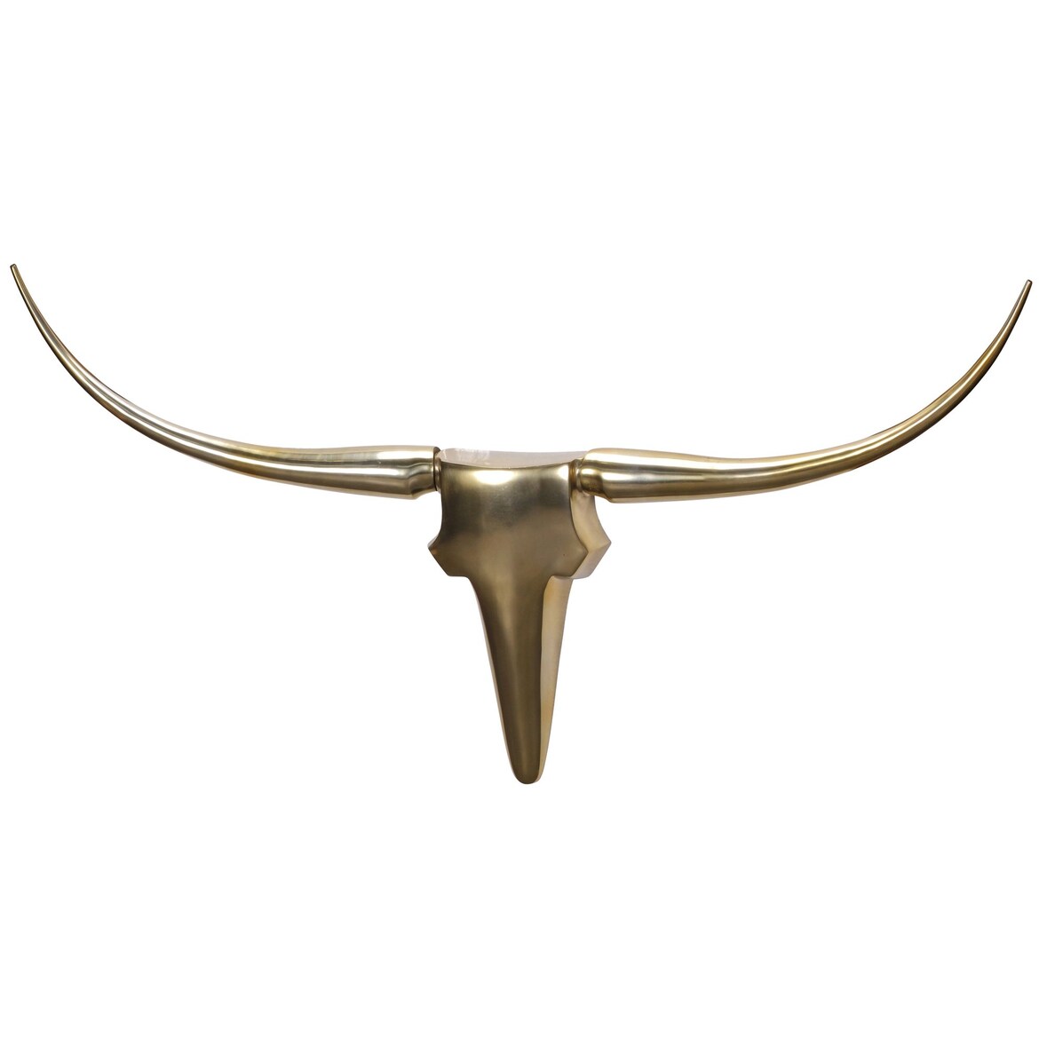 Deko Geweih Bull `L`, Aluminium - Exklusive Wanddekoration. Gold, 125x10x60 cm | Kadima Design