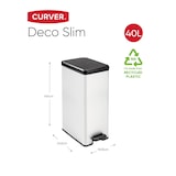 thumbnail of Curver - DECO SLIM BIN Abfalleimer 40L mit Fußpedal silber metallic   silber metallic