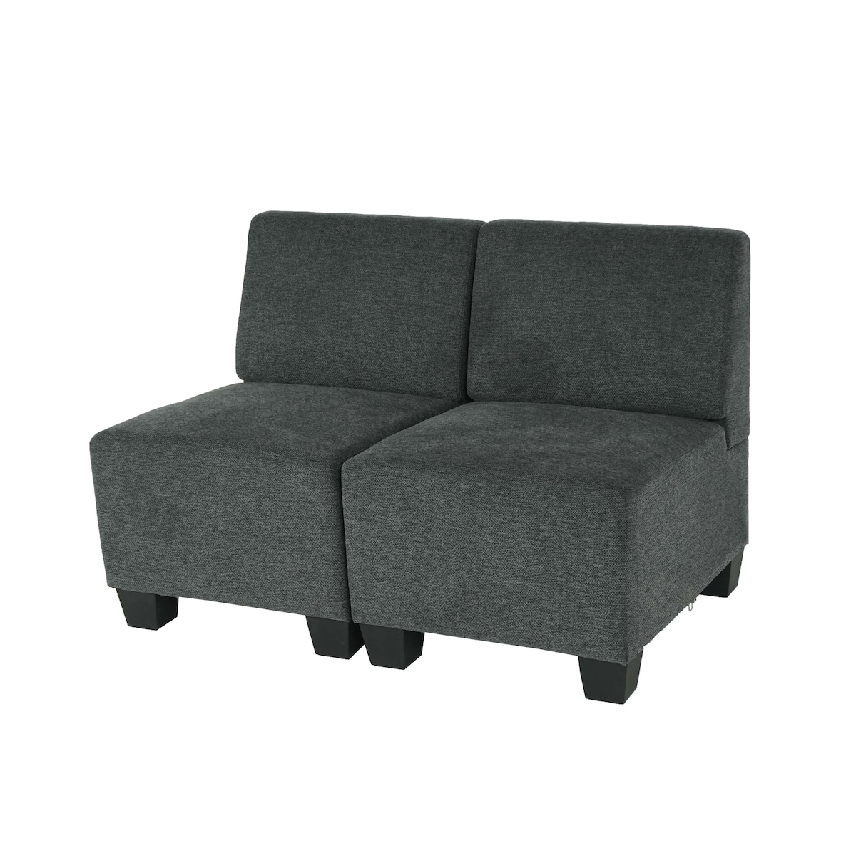 Sofá modular de 2 lugares Sofá Lyon, tecido/têxtil ~ cinzento-antracite, sem apoios de braços