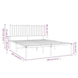 thumbnail of vidaXL Bedframe met hoofdbord metaal zwart 140x200 cm