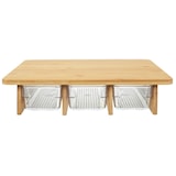 thumbnail of Tábua de corte de bambu com 3 recipientes removíveis – Castanho