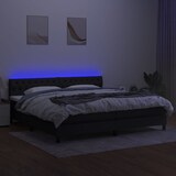 thumbnail of vidaXL Boxspringbett mit Matratze & LED Schwarz 200x200 cm Stoff