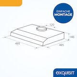 thumbnail of Exquisit Dunstabzugshaube, 50cm breit, Abluftbetrieb, Unterbauhaube, 3 Lüftungsstufen, Metallfettfilter, UBH50-020 inoxlook