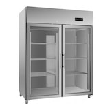 thumbnail of Armario refrigerado de acero inoxidable 2 puertas de cristal 1400 lt ventilado -2 +8 °C tropicalizado - AH