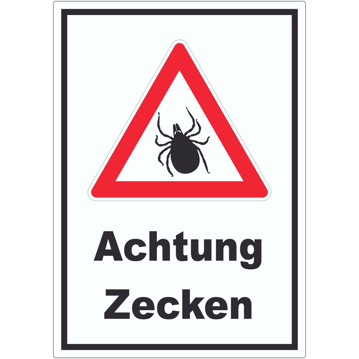 Achtung Zecken Aufkleber A5 (148x210mm)