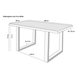 thumbnail of Esstisch Mango Massiv naturfarben 180 x 90 cm U-Gestell schwarz RIO