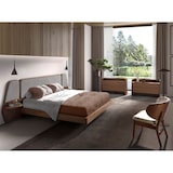 thumbnail of Angel Cerdá Bett in Walnuss und grauem Stoff 7175C