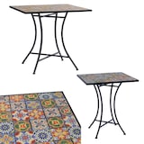 thumbnail of Mosaik Mosaiktisch Gartentisch quadratisch Bistro Eisenramen elegant Bunt : 70x61,5x61,5 : Bunt gemustert