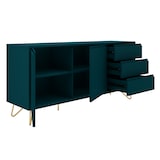 thumbnail of SalesFever Sideboard aus MDF | 2 Türen und 3 Schubladen | Beine Metall mit Messinglegierung | B 150 x T 40 x H 70 cm | blau