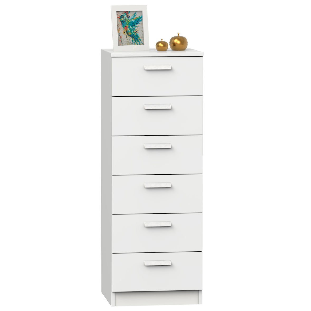 Briebe Cajonera Dormitorio Sinfonier Alto, Cómoda 6 Cajones, 110x40x40 cm (Alto x Ancho x Profundo), Nova, BRI-1074, Blanco