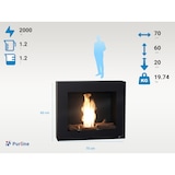 thumbnail of Cheminée à l'éthanol en noir avec des bûches décoratives