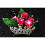 thumbnail of Süßer LED Blumenkasten aus Holz mit Kunstpflanzen Balkonkasten Deko Solarlampe Weiß