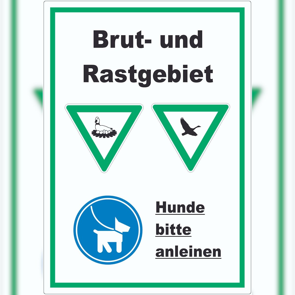 HB-Druck Brut- und Rastgebiet Hund anleinen hochkant Aufkleber A3 (297x420mm)