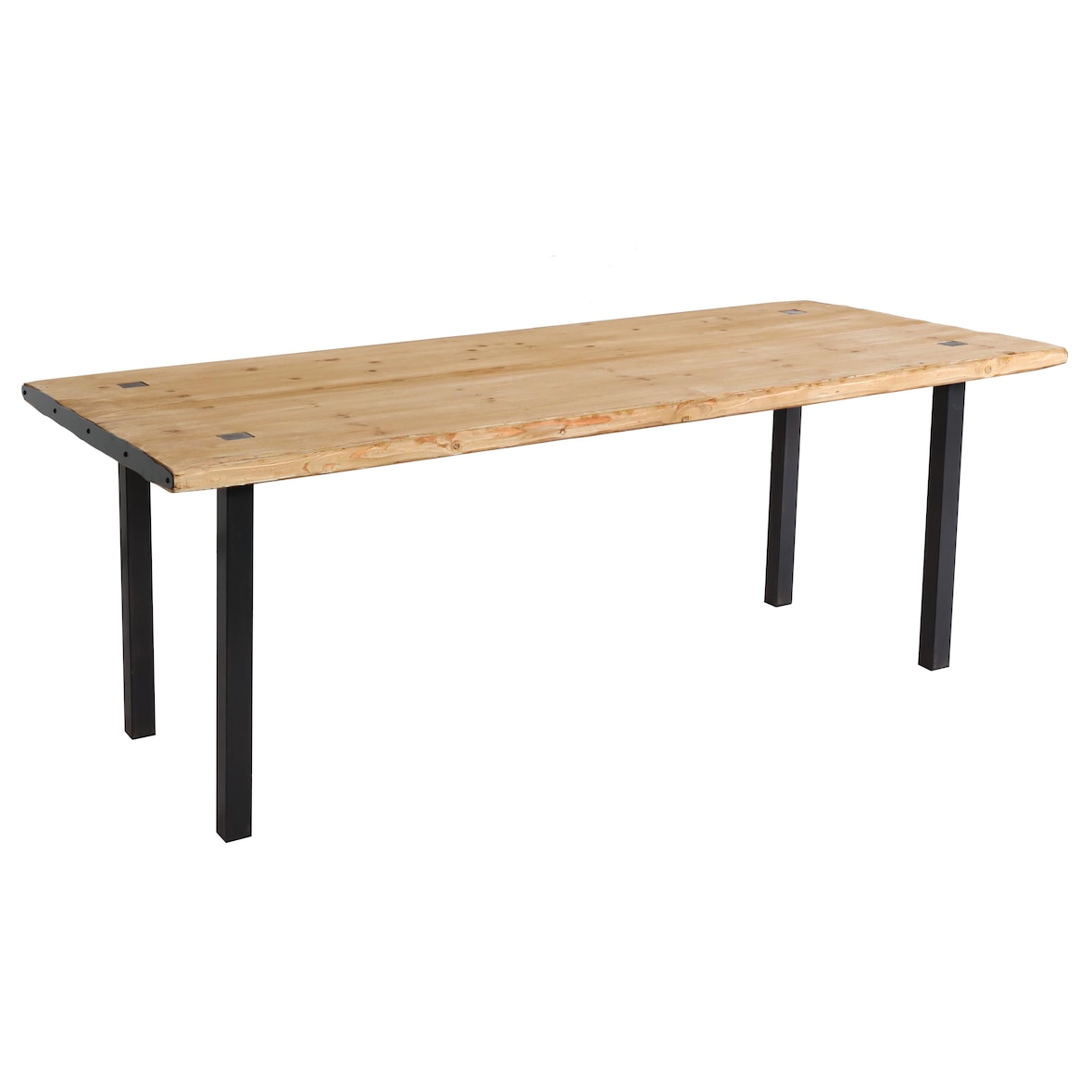 Eettafel HWC-L75, eetkamertafel, industrieel massief hout MVG-gecertificeerd 200x90cm, naturel