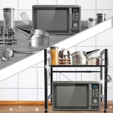 thumbnail of Mikrowellenregal Marana stufig schwarz/2-stufig