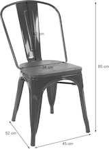 thumbnail of Stuhl HWC-A73 inkl. Holz-Sitzfläche, Bistrostuhl Stapelstuhl, Metall Industriedesign stapelbar ~ weiß