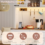 thumbnail of Barschrank 190x60x110 LED-Beleuchtung Steckdosen Regale Kaffeebar-Sideboard Scheunentor Design Weiß verstellbare Regale MD