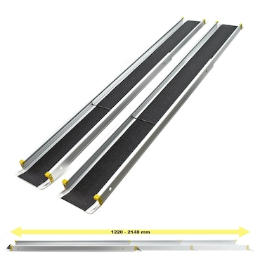 Helloshop26 - Set di 2 rampe di accesso telescopiche portata 270 kg alluminio pieghevole piano di carico 16_0002821
