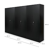 thumbnail of PROREGAL Mega Deal 3x Flügeltürenschrank ELEPHANT Metall Aktenschrank abschließbar 180x80x40cm Stahl 4 Ebenen Stahlschrank Schwarz