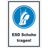 thumbnail of ESD Schuhe tragen Aufkleber Fußschutz gegen elektrostatische Aufladung A2 (420x594mm)