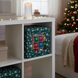 thumbnail of Relaxdays Weihnachtskugel Aufbewahrungsbox, 3er Set, HxBxT: 33 x 33 x 33 cm, Vlies, Pappe, Weihnachtskugelkiste, grün